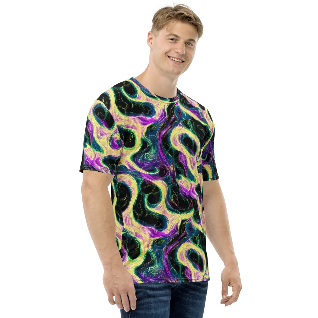 Aurora Rapture on Men's Crew Neck T-Shirt — Right