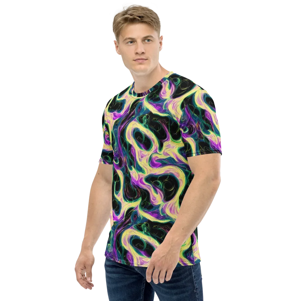 Aurora Rapture on Men's Crew Neck T-Shirt — Left
