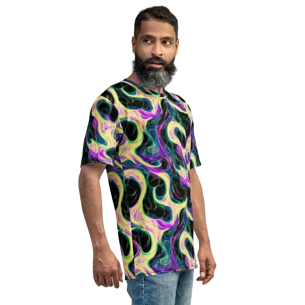 Aurora Rapture on Men's Crew Neck T-Shirt — Right