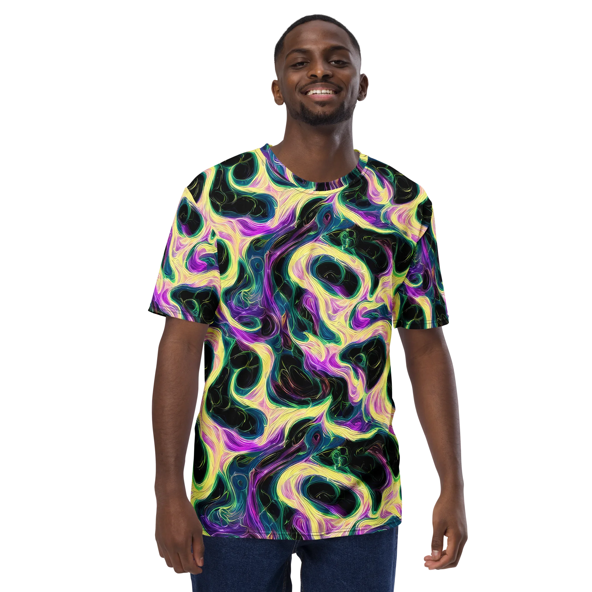 Aurora Rapture on Men's Crew Neck T-Shirt — Front