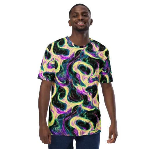 Aurora Rapture on a Men's Crew Neck T-Shirt
