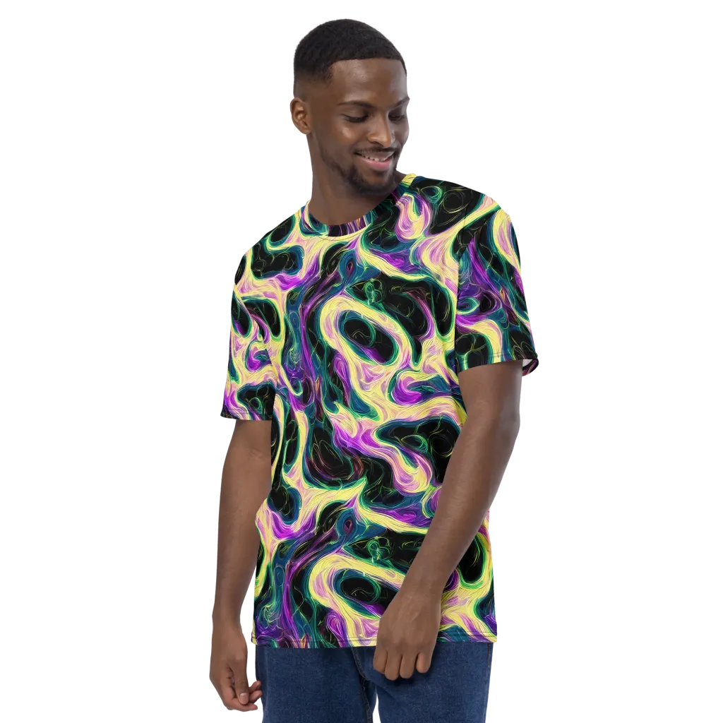 Aurora Rapture on Men's Crew Neck T-Shirt — Left