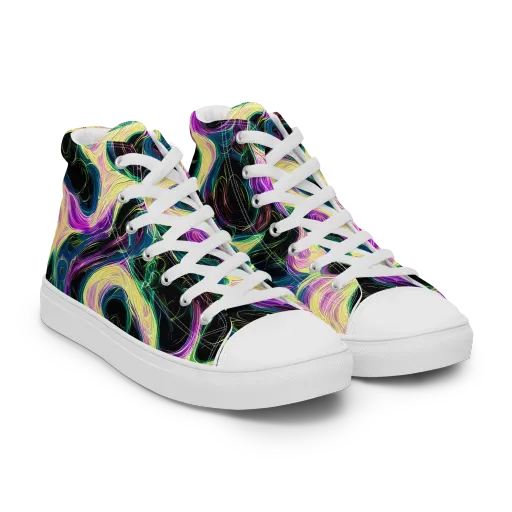 Aurora Rapture on a Men's High Top Canvas Shoes