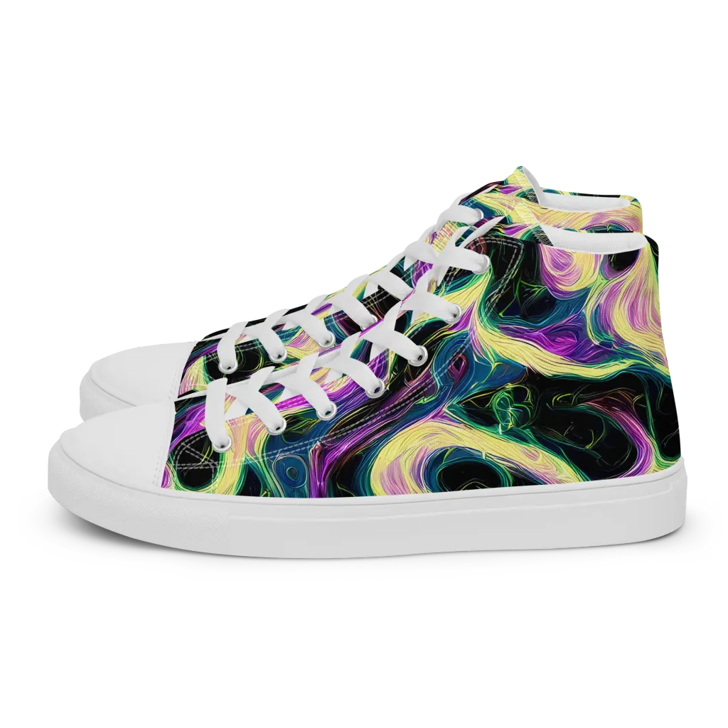 Aurora Rapture on Men's High Top Canvas Shoes — Left