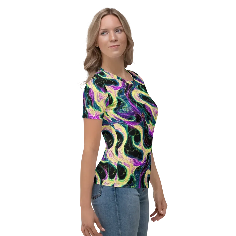 Aurora Rapture on Women's Crew Neck T-Shirt — Right