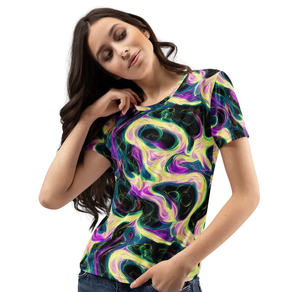 Aurora Rapture on Women's Crew Neck T-Shirt — Left Front