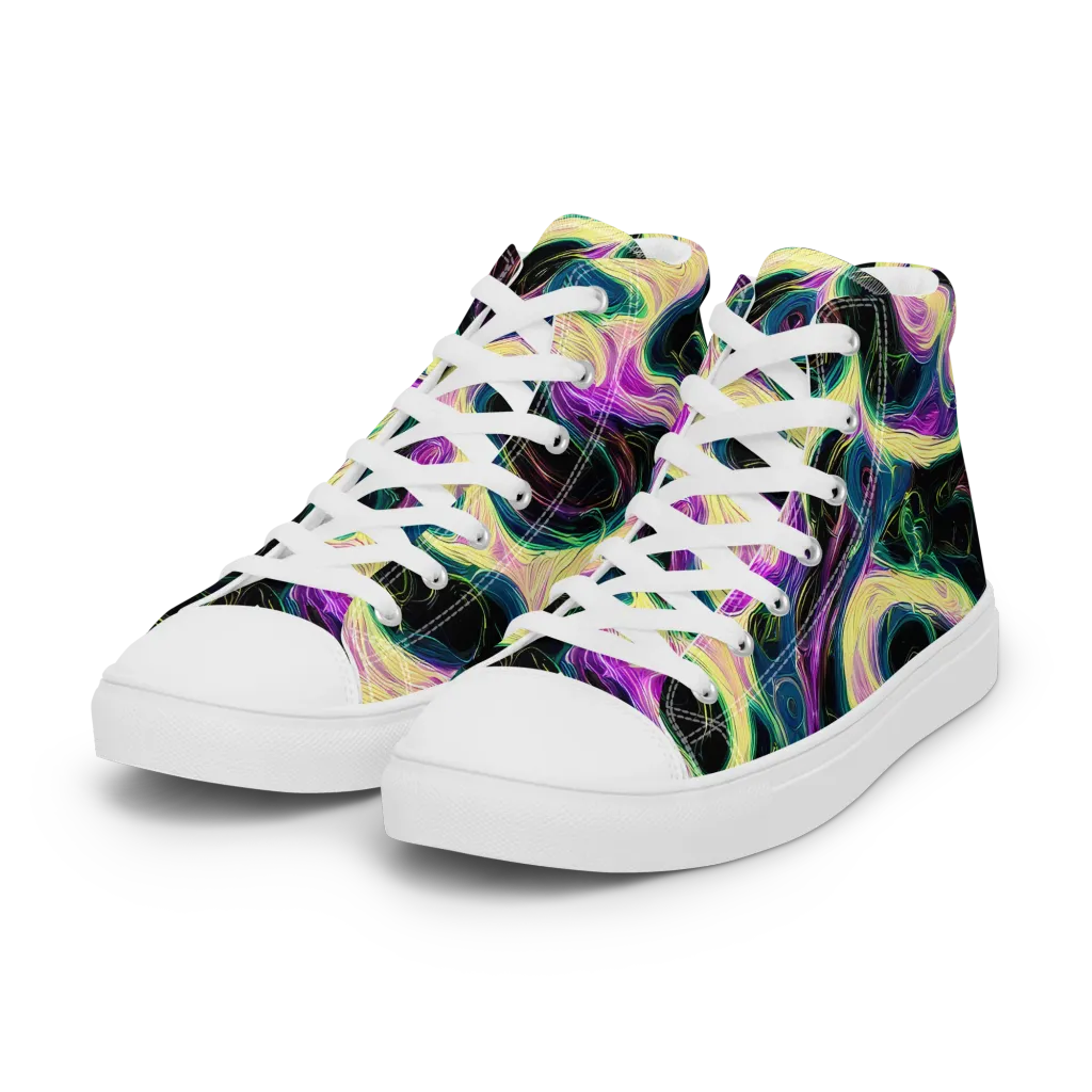 Aurora Rapture on Women's High Top Canvas Shoes — Left Front