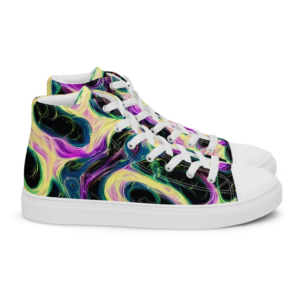Aurora Rapture on Women's High Top Canvas Shoes — Right