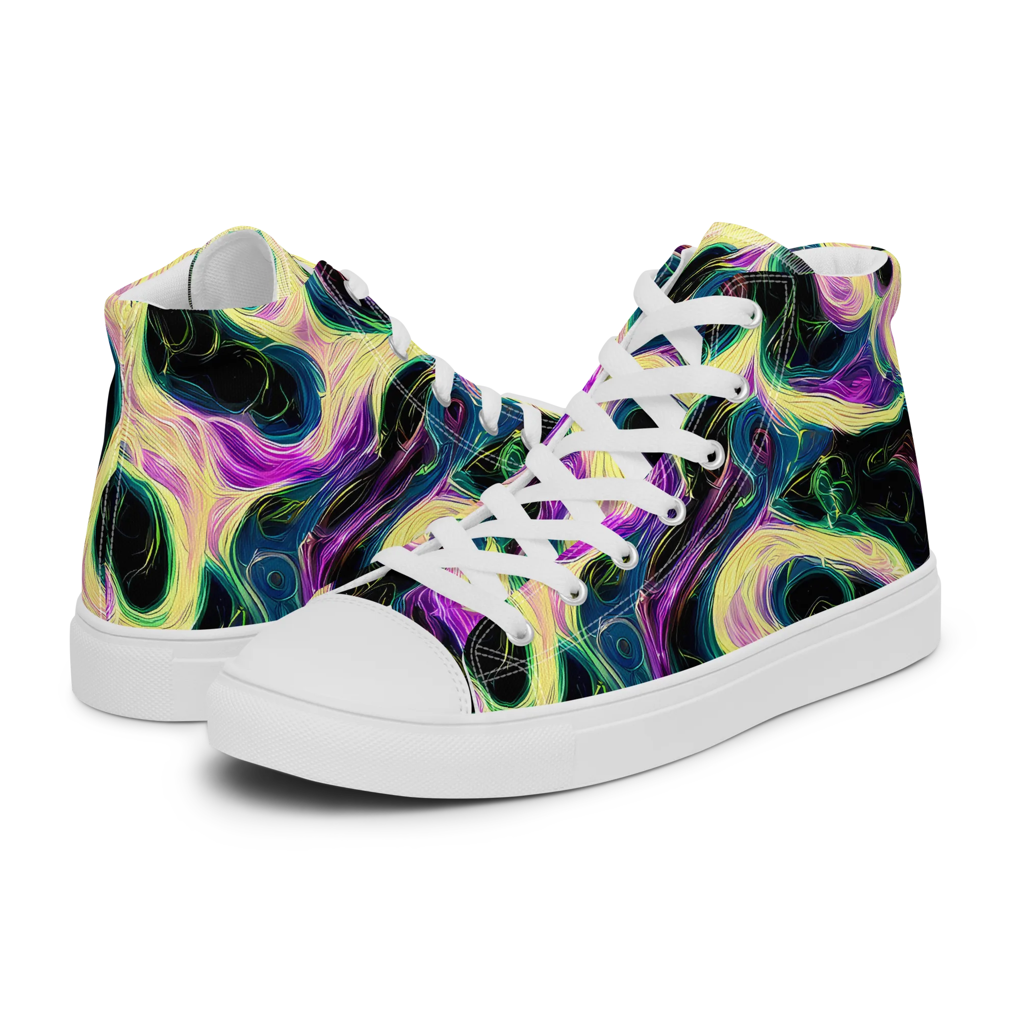 Aurora Rapture on Women's High Top Canvas Shoes — Left