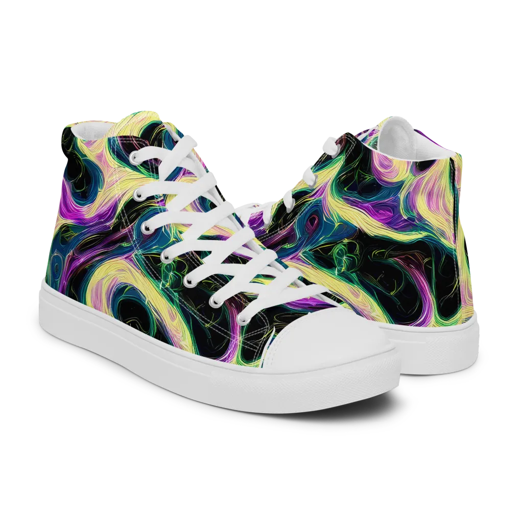 Aurora Rapture on Women's High Top Canvas Shoes — Right