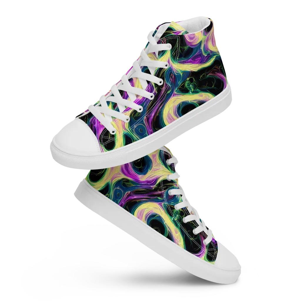 Aurora Rapture on Women's High Top Canvas Shoes — Front