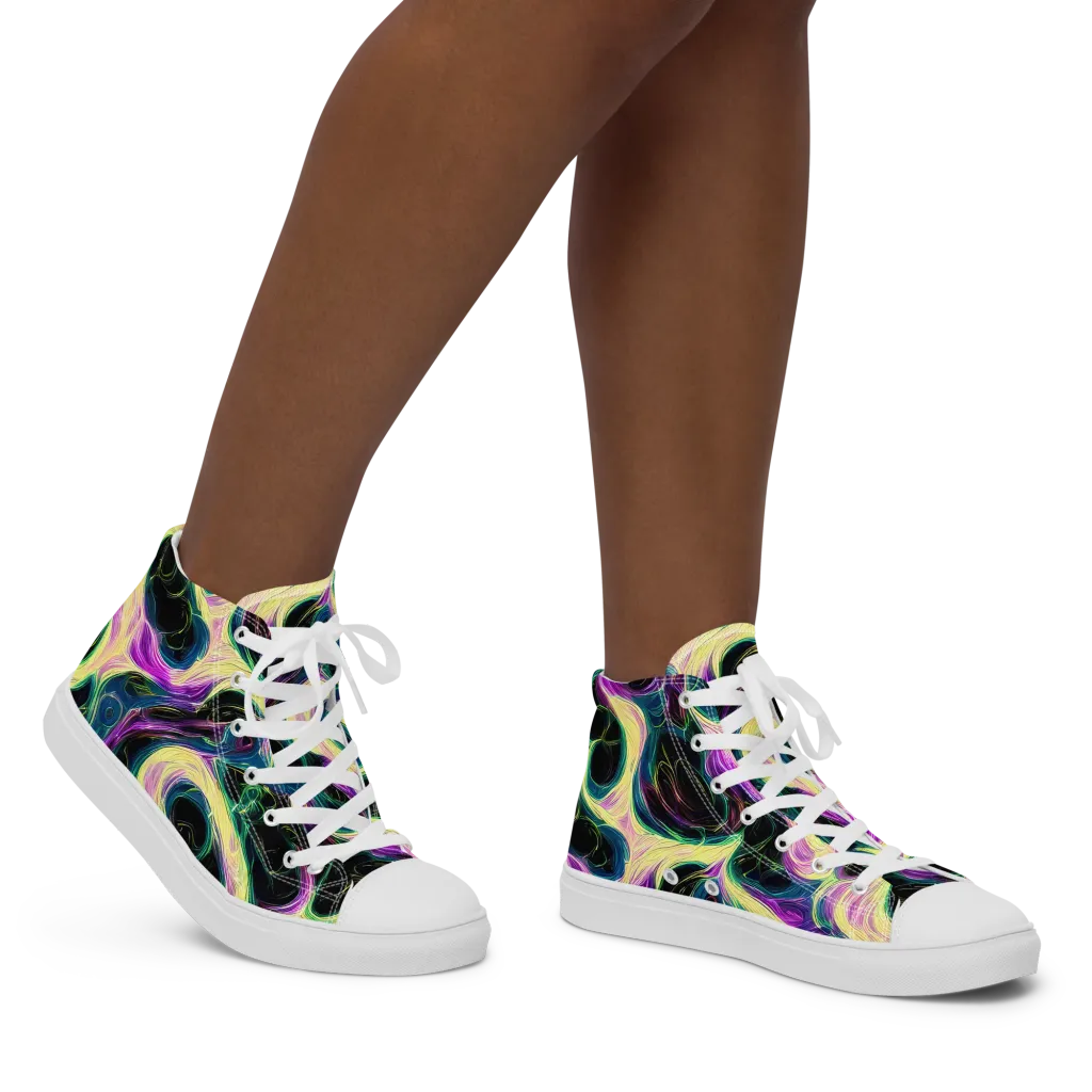 Aurora Rapture on Women's High Top Canvas Shoes — Right
