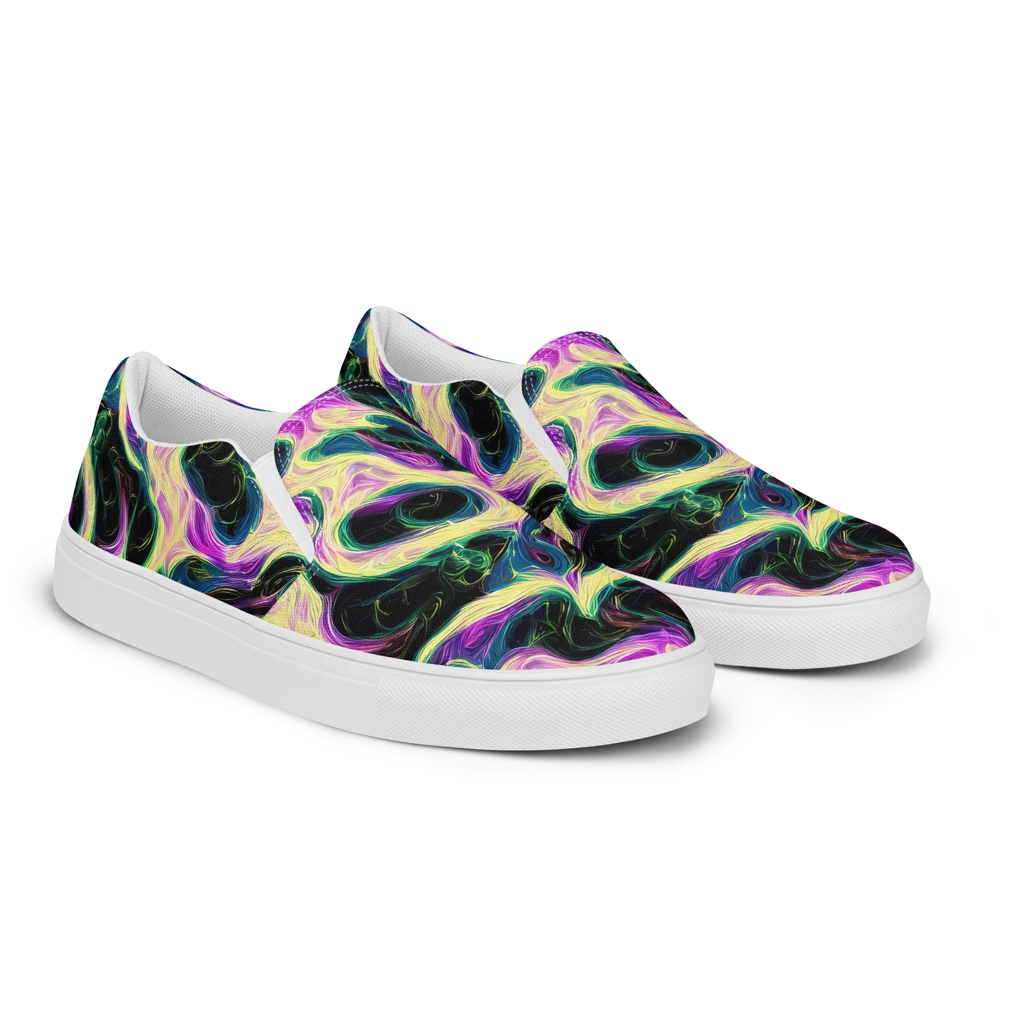 Aurora Rapture on Men's Slip-On Canvas Shoes — Right Front