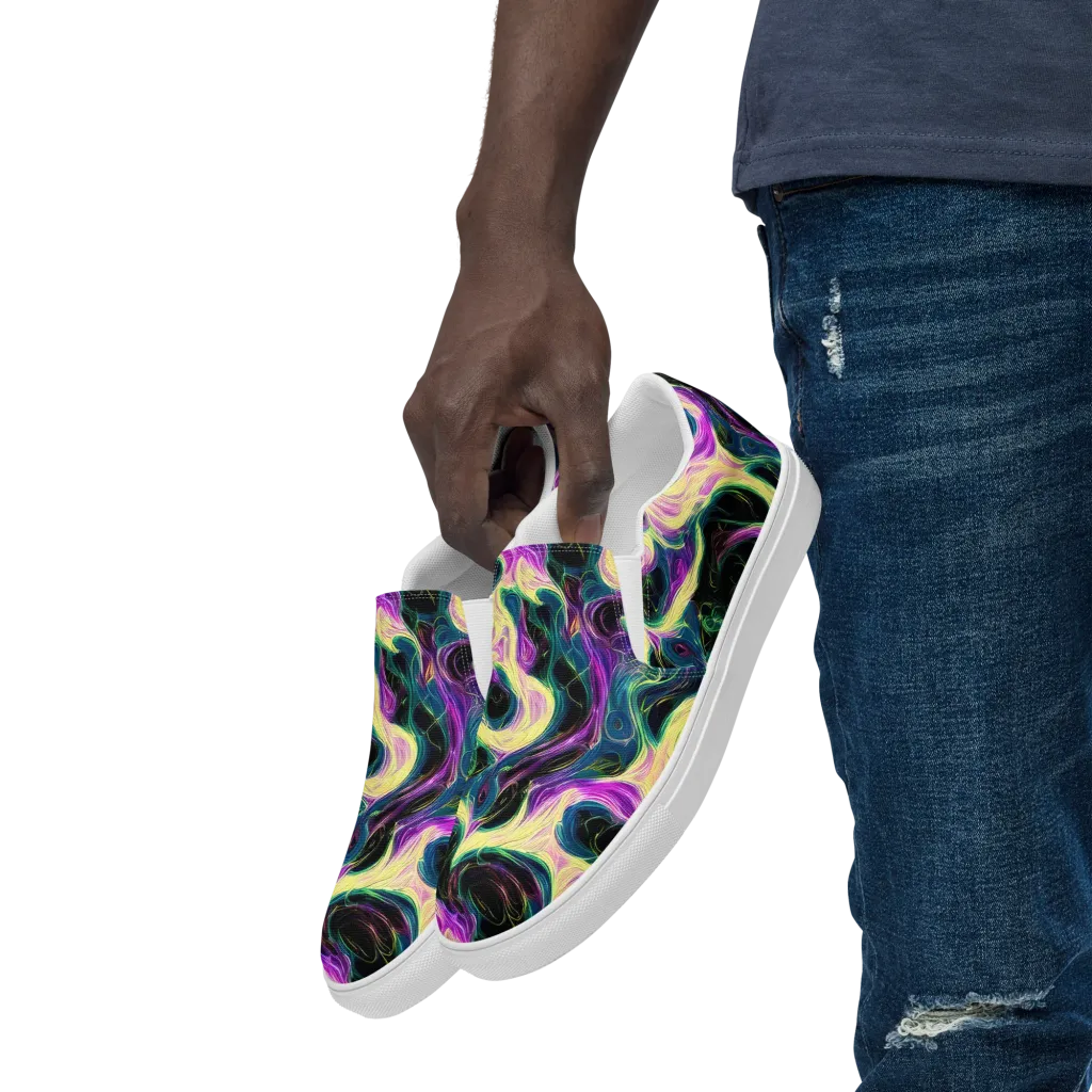 Aurora Rapture on Men's Slip-On Canvas Shoes — Left Front
