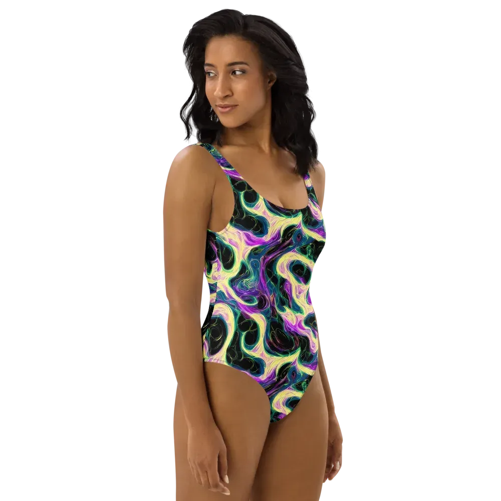 Aurora Rapture on One-Piece Swimsuit — Right
