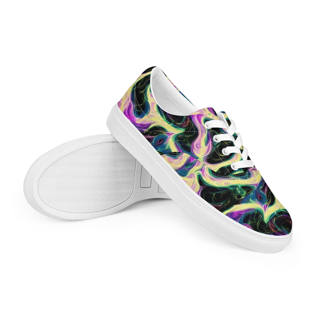 Aurora Rapture on Men's Lace-Up Canvas Shoes — Right Front