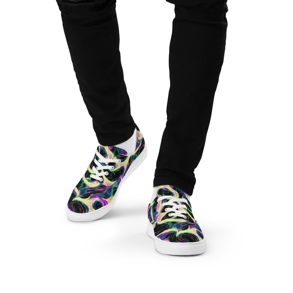 Aurora Rapture on Men's Lace-Up Canvas Shoes — Front