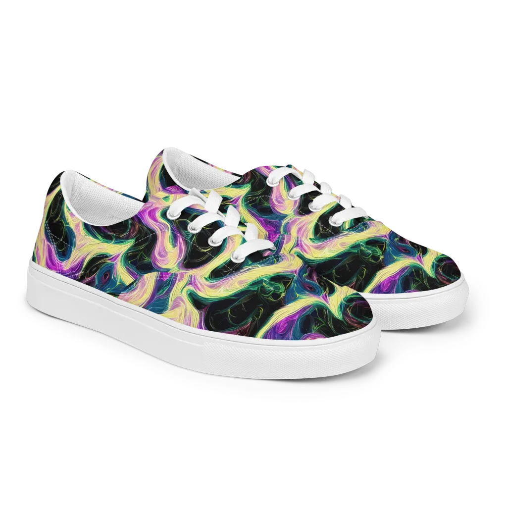 Aurora Rapture on Men's Lace-Up Canvas Shoes — Right Front