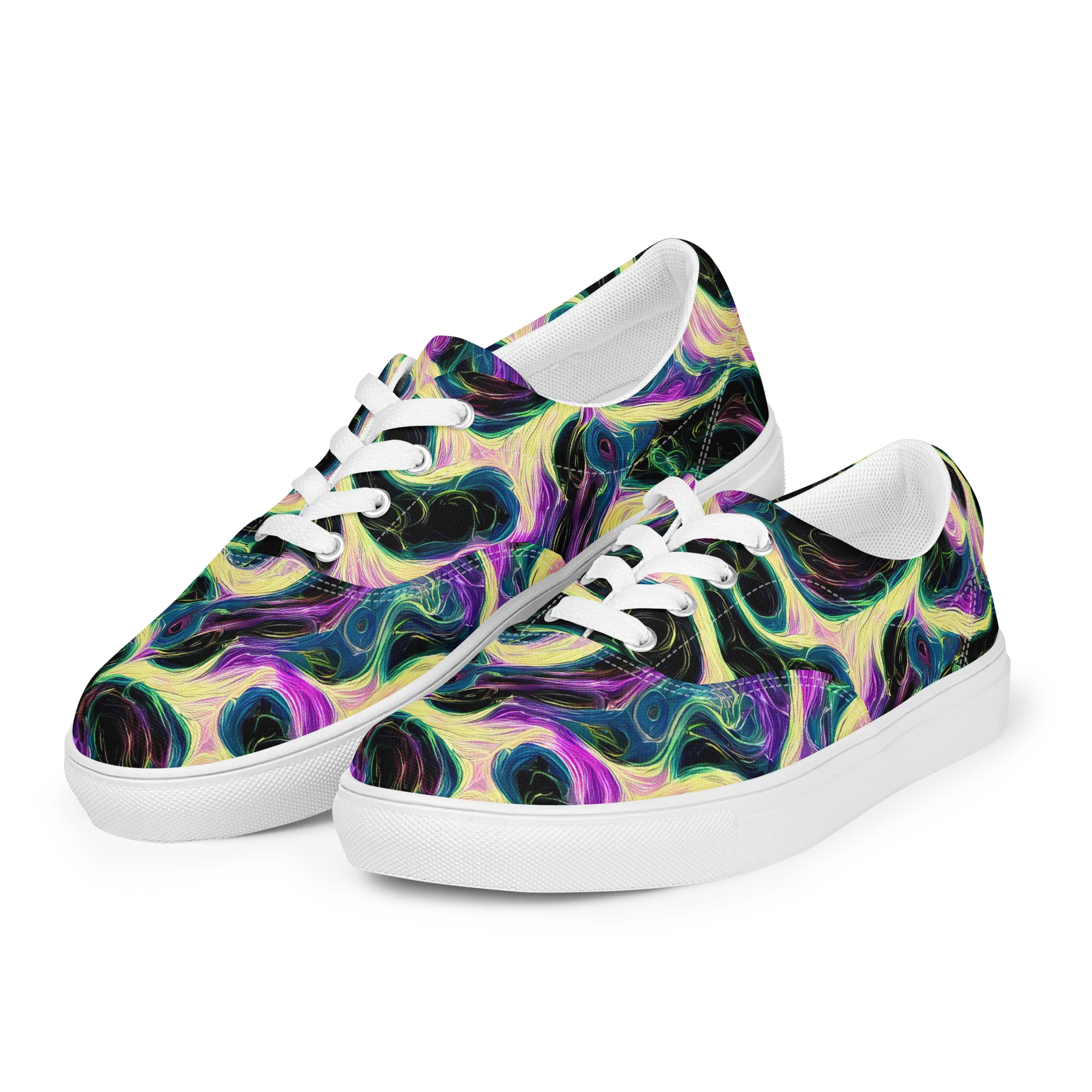 Aurora Rapture on Men's Lace-Up Canvas Shoes — Left Front