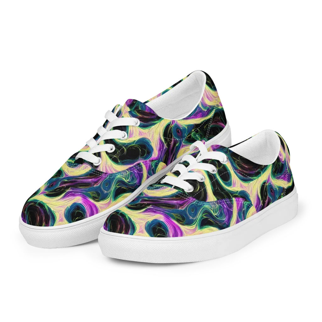 Aurora Rapture on Men's Lace-Up Canvas Shoes — Left Front
