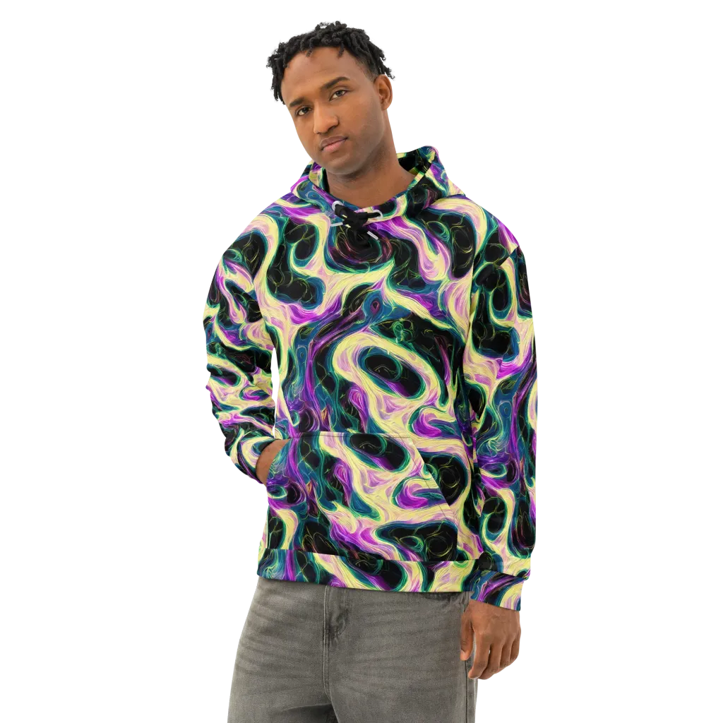 Aurora Rapture on Cotton Hoodie — Left Front