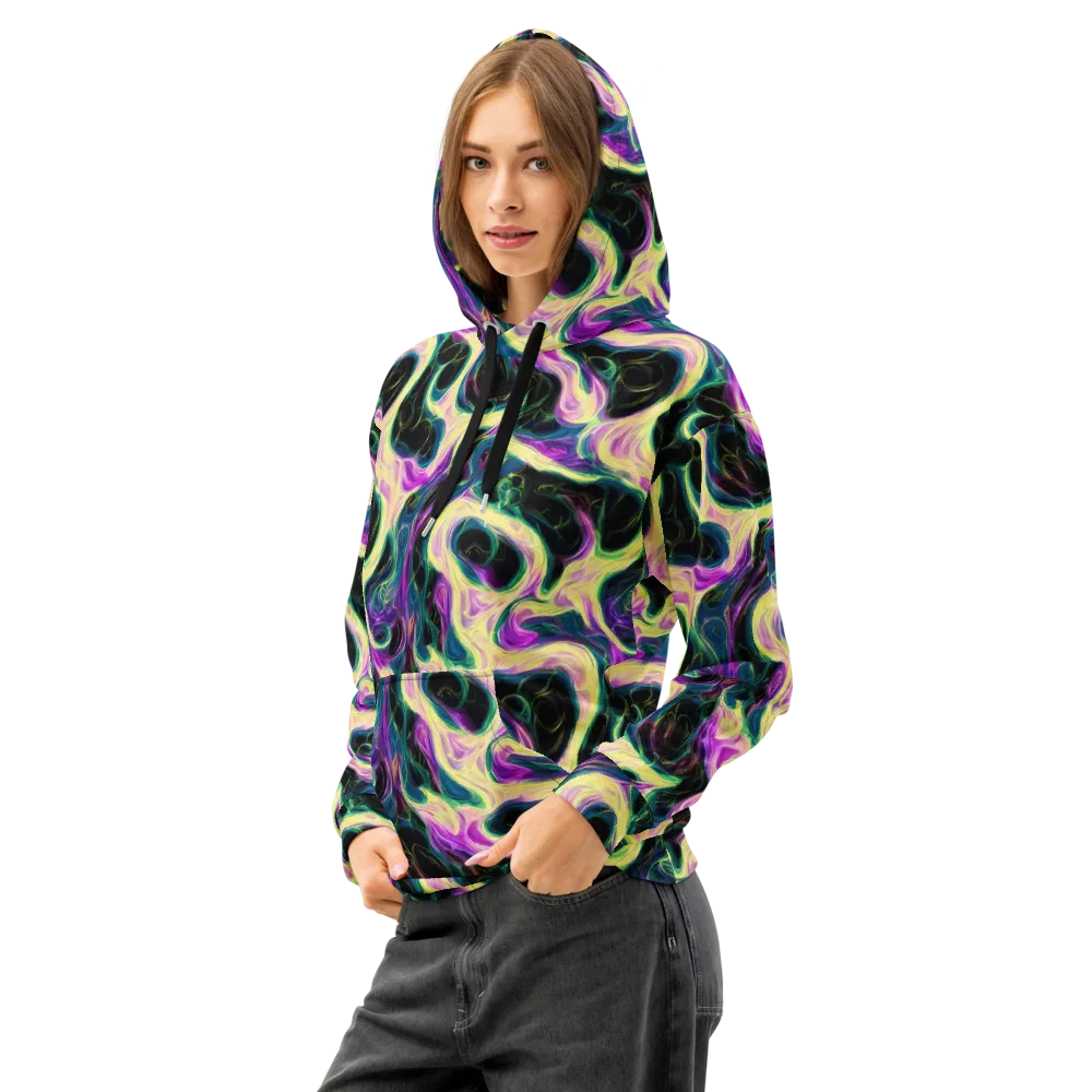 Aurora Rapture on Cotton Hoodie — Left Front