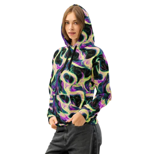 Aurora Rapture on a Cotton Hoodie