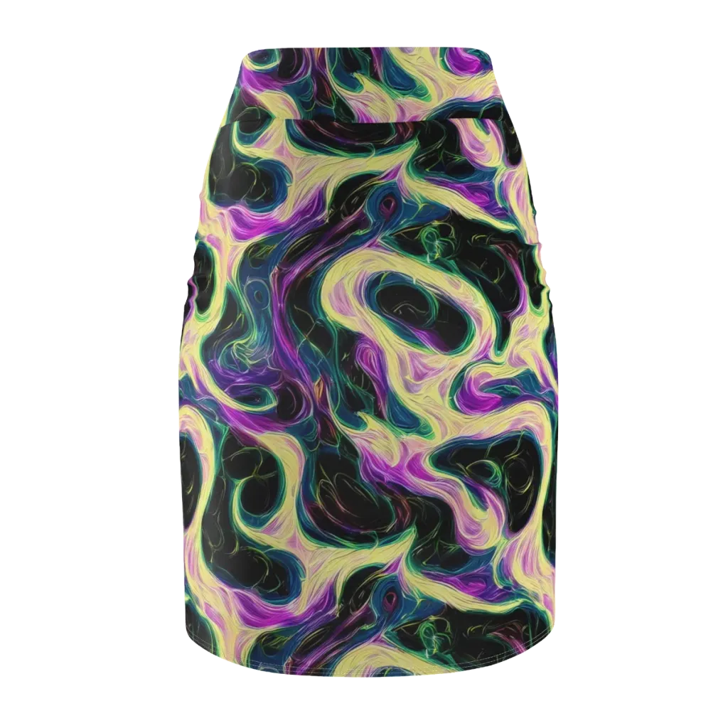 Aurora Rapture on Pencil Skirt — Back