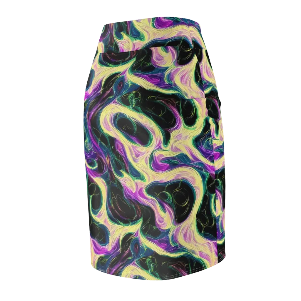 Aurora Rapture on Pencil Skirt — Back Side