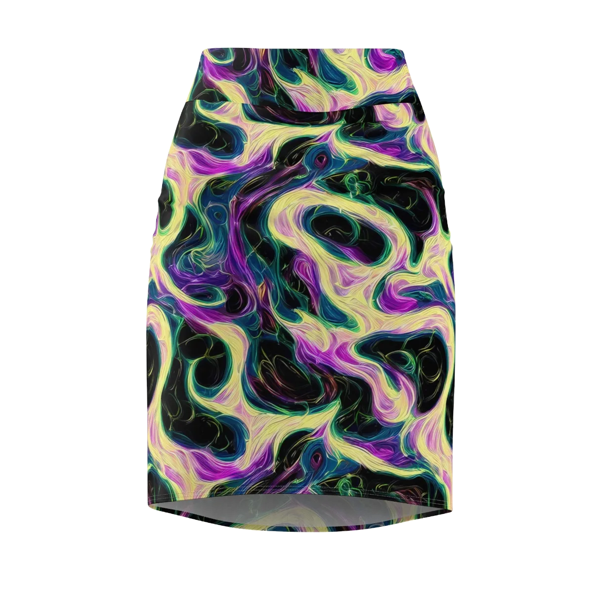 Aurora Rapture on Pencil Skirt — Front