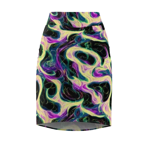 Aurora Rapture on a Pencil Skirt