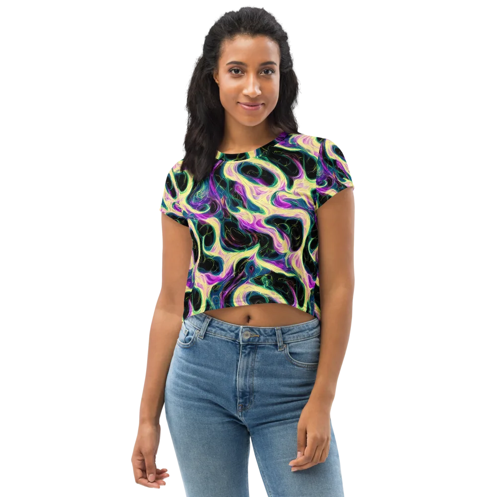 Aurora Rapture on Crop Tee — Front