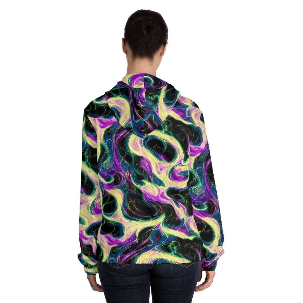 Aurora Rapture on Women's Full-Zip Hoodie — Back On Person
