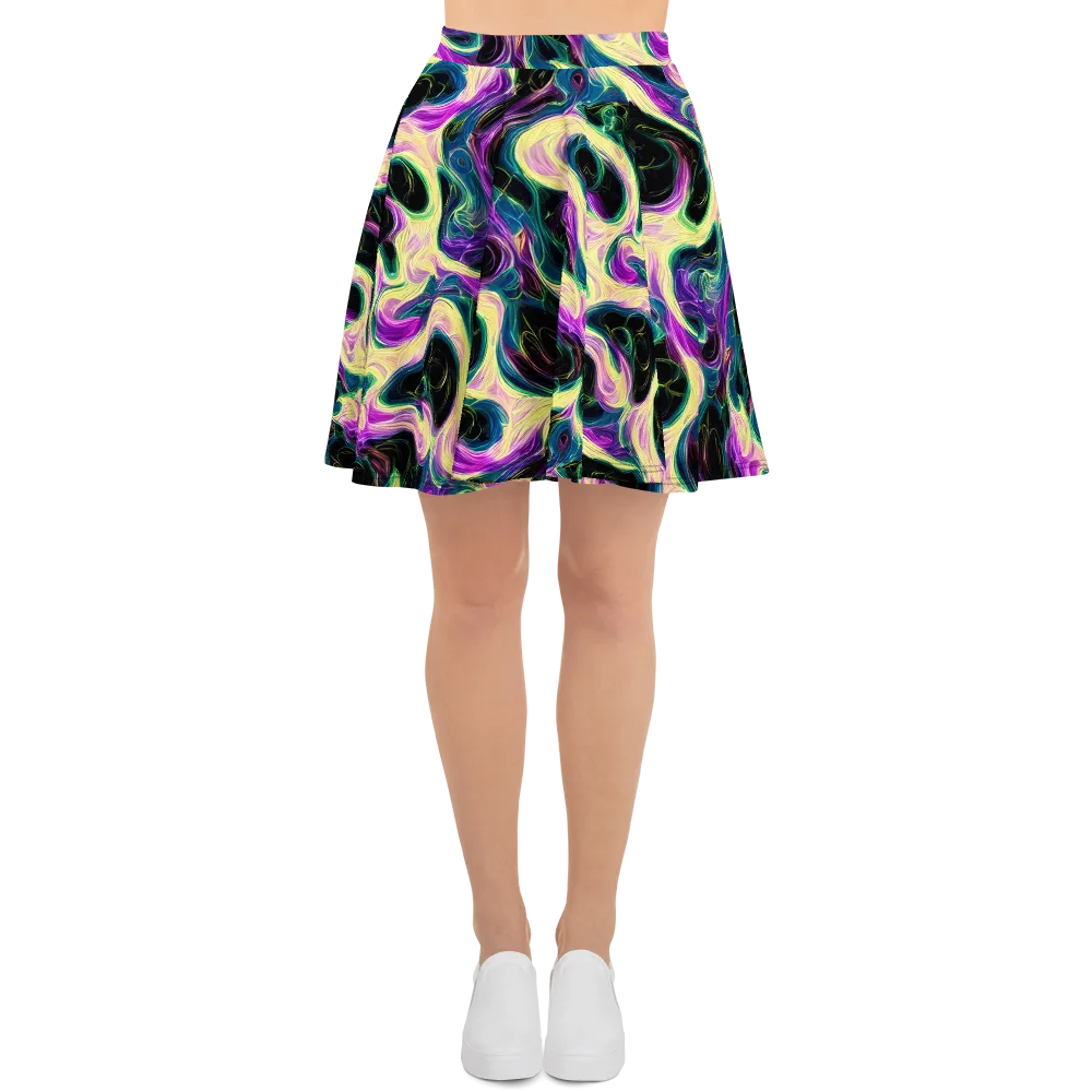 Aurora Rapture on Skater Skirt — Front