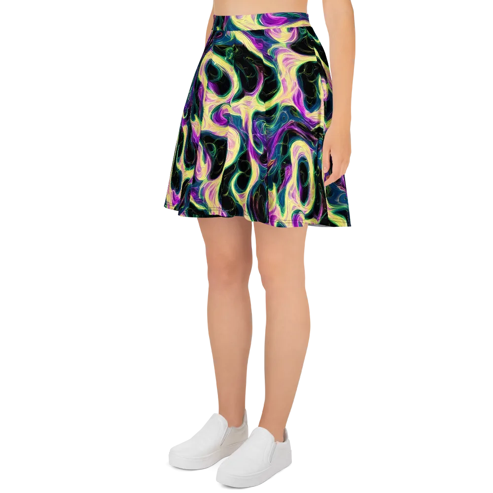Aurora Rapture on Skater Skirt — Left