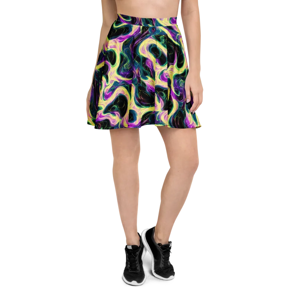 Aurora Rapture on Skater Skirt — Front