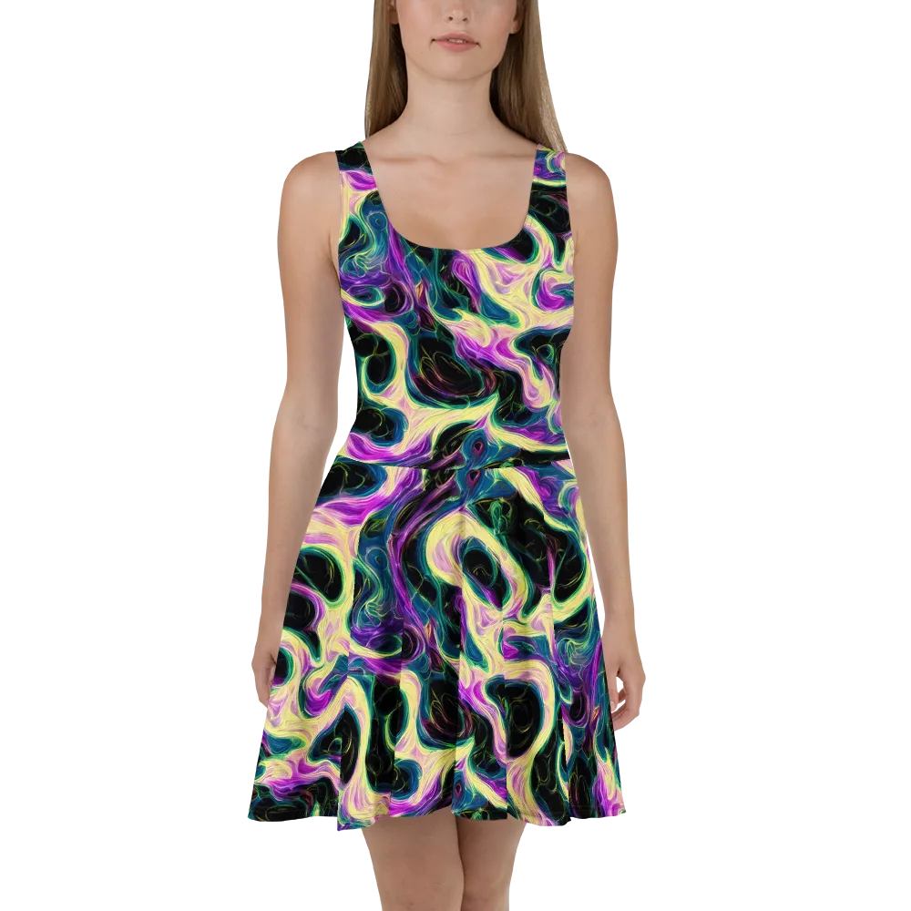Aurora Rapture on Skater Dress — Front