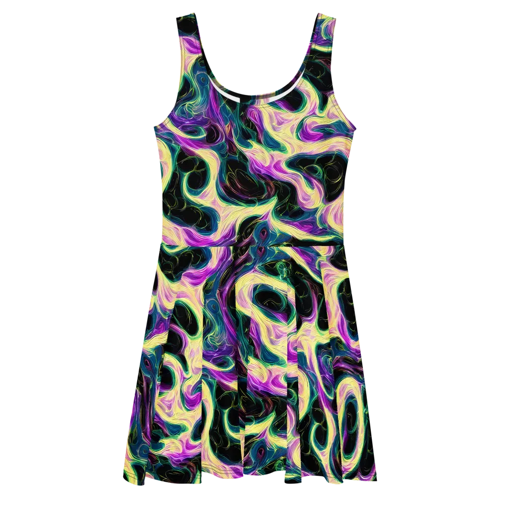 Aurora Rapture on Skater Dress — Front