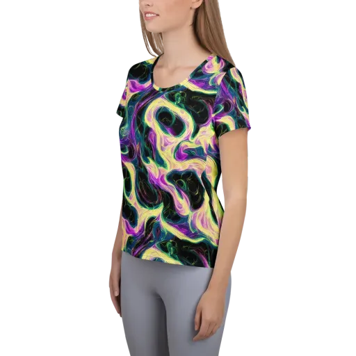 Aurora Rapture on a Women's Athletic T-Shirt