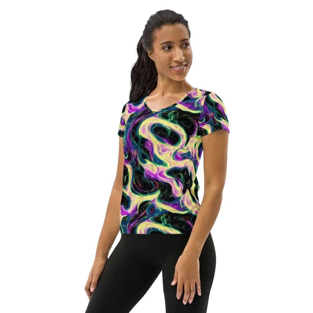 Aurora Rapture on Women's Athletic T-Shirt — Left
