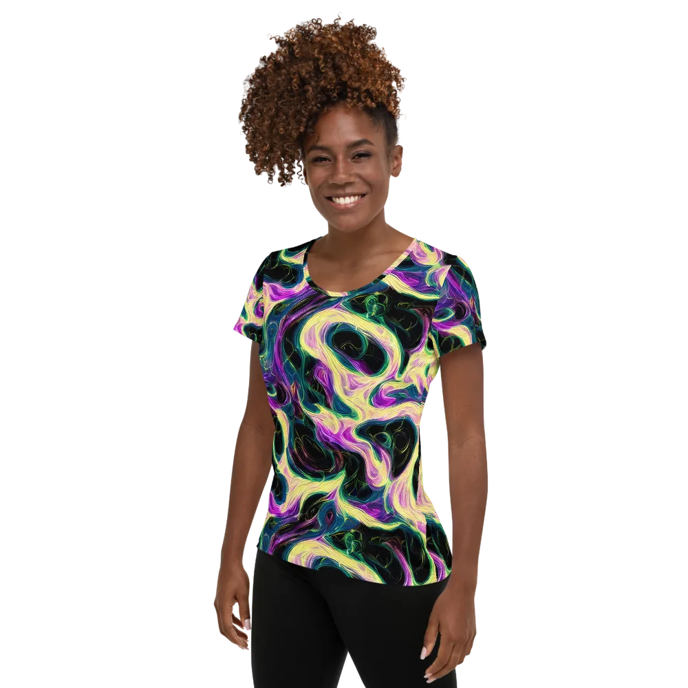 Aurora Rapture on Women's Athletic T-Shirt — Left