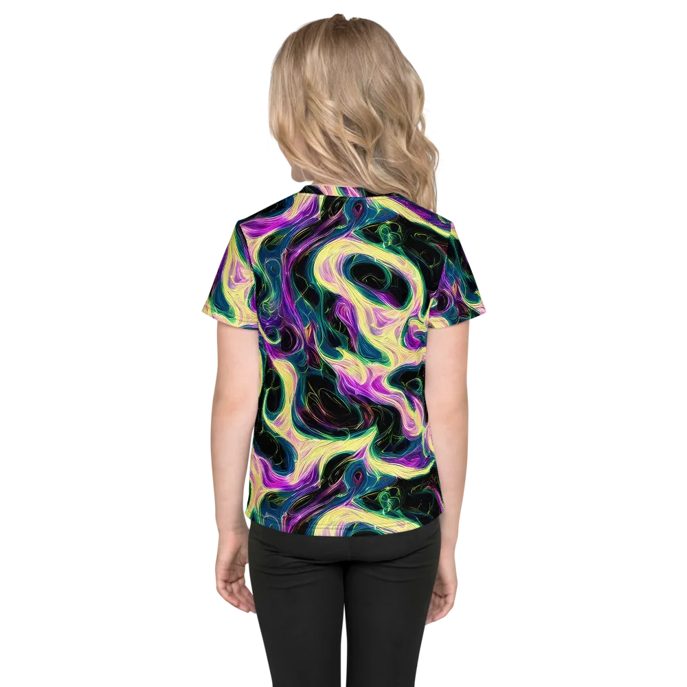 Aurora Rapture on Kids Crew Neck T-Shirt — Back