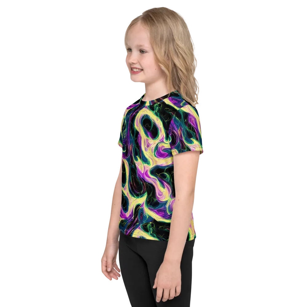 Aurora Rapture on Kids Crew Neck T-Shirt — Left