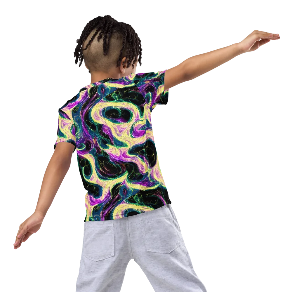 Aurora Rapture on Kids Crew Neck T-Shirt — Back