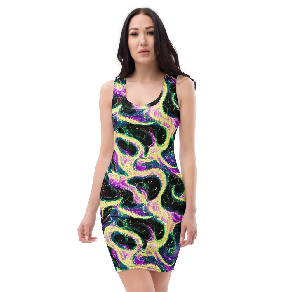 Aurora Rapture on Bodycon Dress — Front
