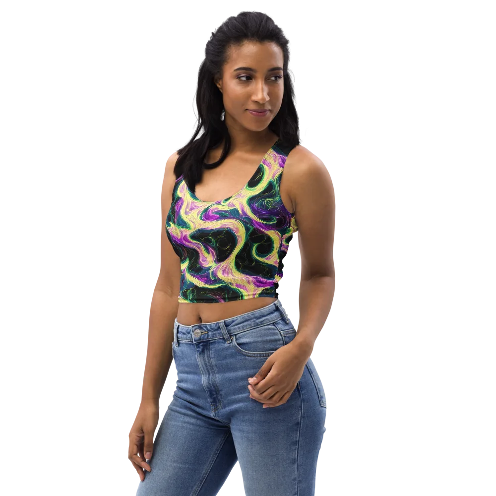 Aurora Rapture on Crop Top — Left Front