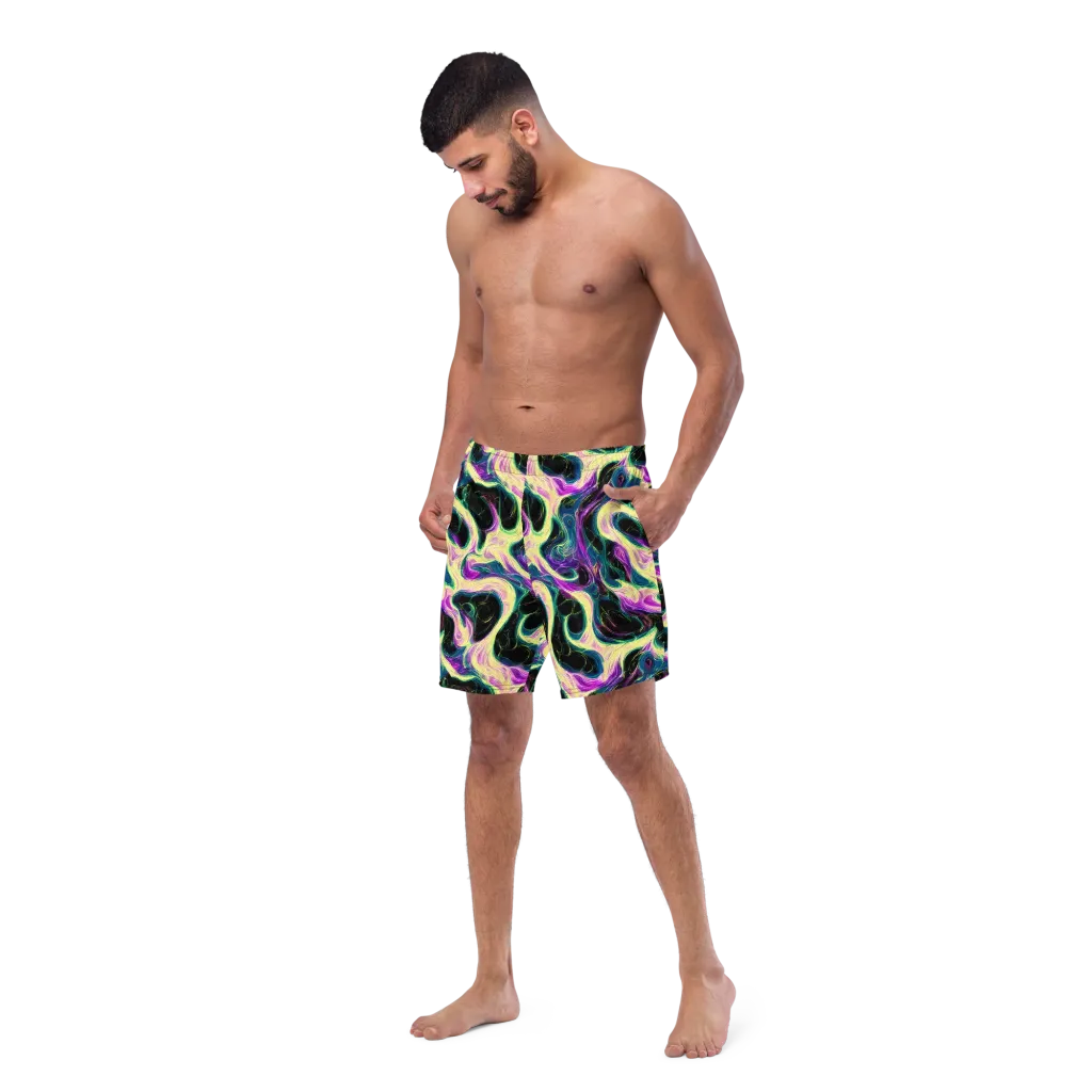 Aurora Rapture on Swim Trunks — Left Front