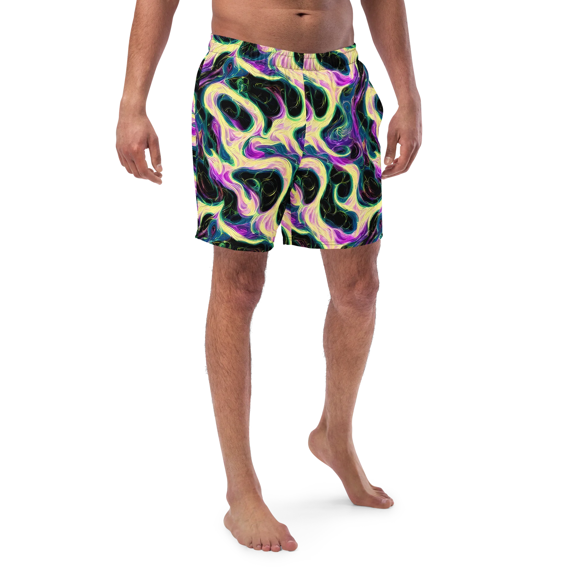 Aurora Rapture on Swim Trunks — Front