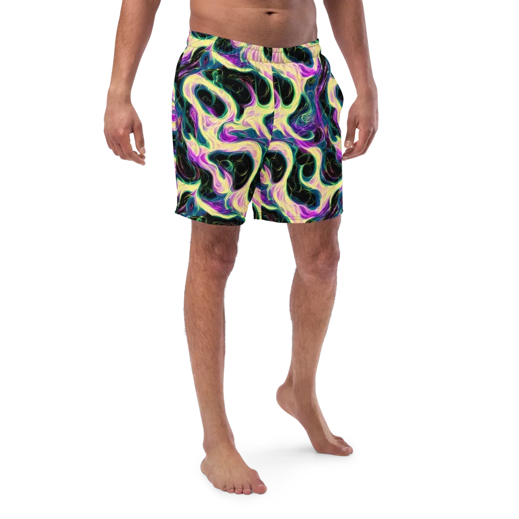 Aurora Rapture on Swim Trunks — Front