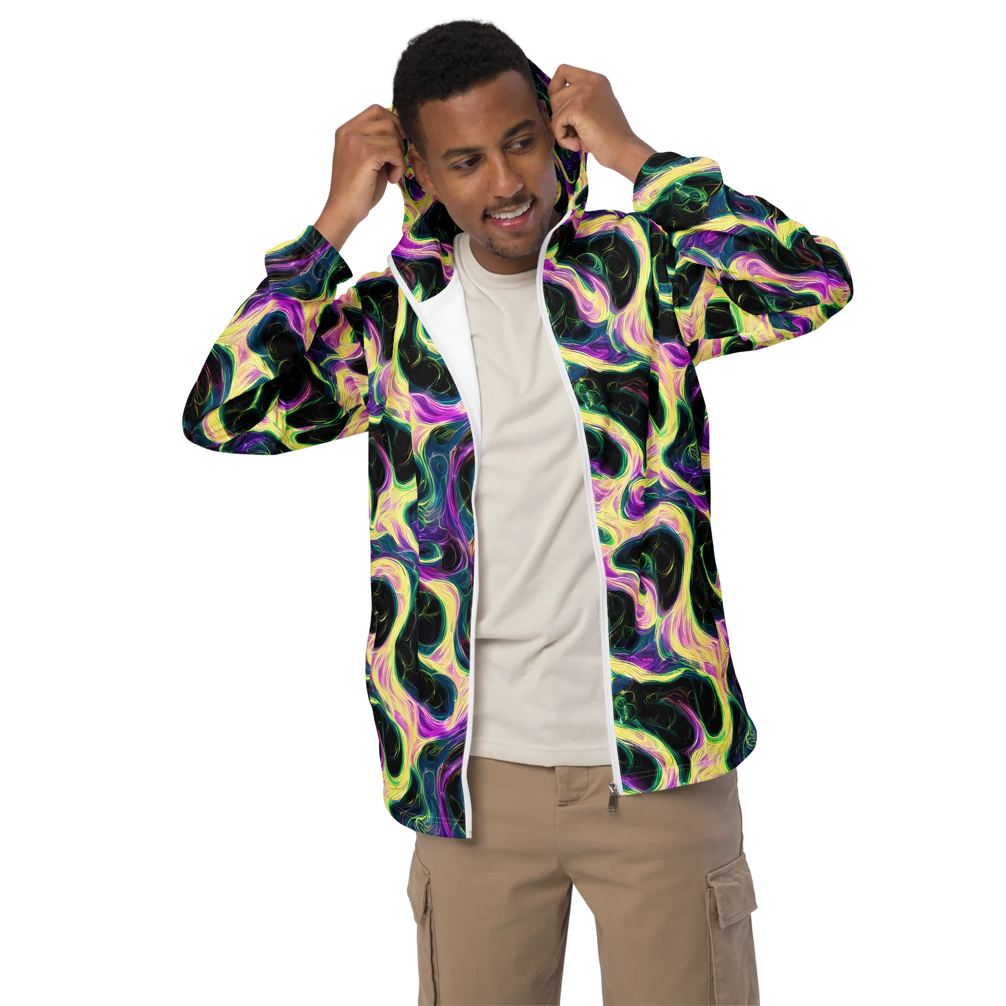 Aurora Rapture on Men's Windbreaker — Front